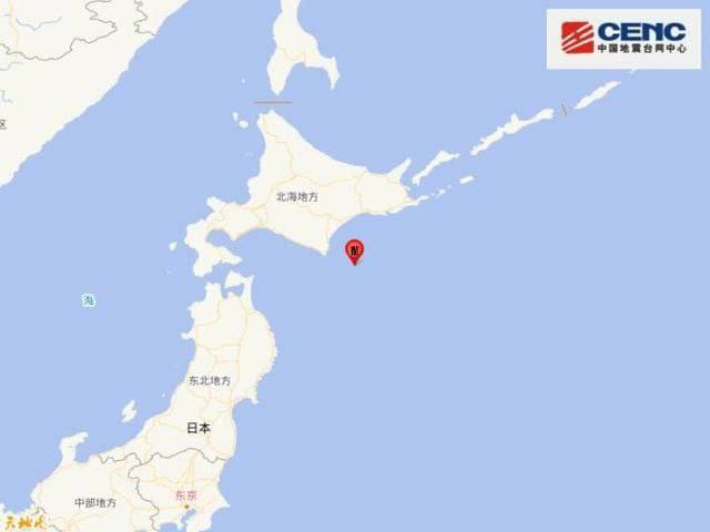 日本北海道附近海域发生5.1级地震