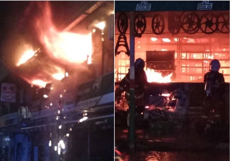 大火夜袭八打灵乌达玛花园 4间双层店屋单位惨被烧毁